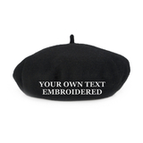 Opromo Personalized Text Embroidery Custom Wool French Beret Women Ladies Art Basque Hat