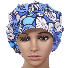 Opromo Cotton Bleach Friendly Banded Adjustable Scrub Cap Sweatband Bouffant Hat-Assorted 7