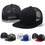 Opromo 6 Panel Flat Bill Mesh Trucker Hat Plain Adjustable Snapback Baseball Cap