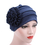 Opromo Women's Strench Side Flower Pleated Muslim Turban Chemo Hat Cancer Cap