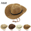 Opromo Adults Kids Cowboy Straw Hat Wide Brim Hat Summer Beach Sun Cap Foldable