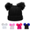 Opromo Women's Winter Chunky Knit Beanie Hat with Double Faux Fur Pom Pom Ears