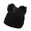 Opromo Women's Winter Chunky Knit Beanie Hat with Double Faux Fur Pom Pom Ears