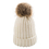 Opromo Womens Winter Knit Beanie Detachable Faux Raccoon Fur Pom Pom Bobble Hat