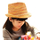 Opromo Summer Parent-Child Rainbow Stripe Straw Hat Girls Foldable Beach Sun Hat