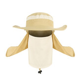 TOPTIE Summer Adjustable Wide Brim Mesh Bucket Sun Hat Neck&Face Flap Cap Fishing Hat, Removable Flaps