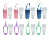 Muka 8 Pack 30ml/1oz Empty Travel Size Bottle with Silicone Keychain Holder and Flip Cap Reusable Squeeze Containers