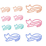 100 PCS Cat Shaped Clips, Vinyl Coated Paperclips Cute Office Supplies 1 3/4