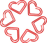 100 PCS Red Heart Shaped Paper Clips, 1 1/8