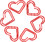 100 PCS Muka Red Heart Shaped Clips, 1 1/8"L x 1 1/4"W