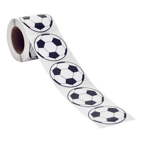 Soccer Sticker, 250PCS per Roll, 2"Dia, Waterproof & Standard Permanent Self-Adhesive Sports Ball Stickers, Stationery and Sports Party Supplies