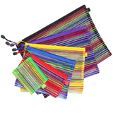Aspire 6 PCS 6 colors 6 Size Zippered Mesh Pouches Document Folders Small Travel Bags Pencil Case School Supplies