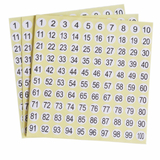 (Price/1 Pack) 0.4" Clear/ White Round Number Stickers, 1500 Labels/Pack