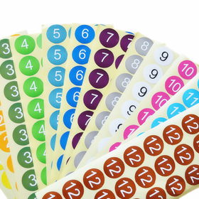 Officeship (Price/1 Pack) 0.7" Colorful Round Number, Month Label, 960 Labels/Pack