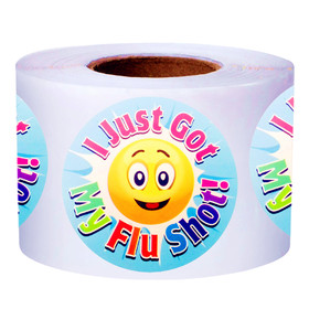 200 PCS 2" I Just Got My Flu Shot Sticker, Waterproof & Standard Permanent Self-Adhesive