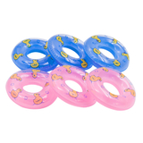 6 Pack - GOGO Mini Swim Ring, Summer Fun Swimming Pool Float Raft Lifebuoy For Rubber Ducks, Barbie Dolls Bath Tube