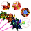GOGO 100 PCS Assorted Mylar Rainbow Pinwheel, Party Pinwheels DIY Lawn Windmill, Garden Party Pinwheel