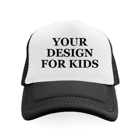 TOPTIE Personalized Custom Printed Kids Two Tone Mesh Trucker Cap Foam Trucker Hat for Boys Girls