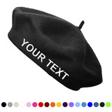 TOPTIE Custom Embroidery Womens French Wool Beret Artist Basque Beanie Hat