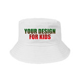 TOPTIE Personalized Custom Printing Kids Cotton Bucket Sun Hat Summer Outdoor UV Sun Protection Hat for Boys Girls