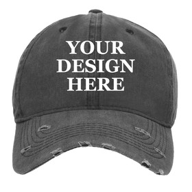 TOPTIE Personalized Custom Printing Distressed Washed Baseball Cap Vintage Washed Cotton Dad Hat