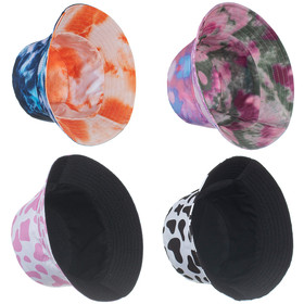 TOPTIE Reversible Cotton Bucket Sun Hat for Men Women Dye Washed Summer Outdoor Beach Sun Cap
