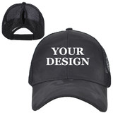 TOPTIE Personalized Embroidery Custom Womens Camo Ponytail Hat Baseball Cap,Camouflage Mesh Baseball Cap for Women