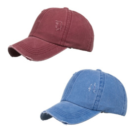 TOPTIE 2 Pack Ponytail Hat Mesh Baseball Cap Adjustable High Messy Bun Ponycap