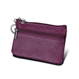 Aspire RFID Blocking Genuine Leather Zipper Pouch Coin Purse Card Case Wallet with Key Ring