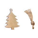 (Pack of 10PCS) Aspire Christmas Tree Ornaments, Unfinished Wooden Angel Deer Bird Tree Slices Series for DIY Craft, Christmas Decorations