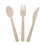 (Pack of 100SET)Aspire Disposable Utensil Set, Bamboo Fork Knife and Spoon with Individual Kraft Bag for Party