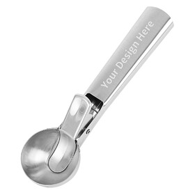 Muka Personalized Stainless Steel Ice Cream Scoop with Trigger, Customized Ice Cream Spoon, Laser Engraved