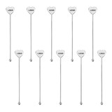 (10 PCS) Muka Personalized Stainless Steel Cocktail Swizzle Stick, Coffee Beverage Stirrers Stir, Laser Engraved