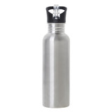 Muka 25 OZ Stainless Steel Single Walled Sports Water Bottle, Straw Lid