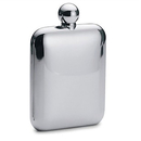 Blank 6 Ounce Hip Flask, Mirror Finished, 3 1/5