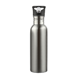 Aspire 25 oz. 750ml Single Walled Stainless Steel Water Bottle with Straw Lid