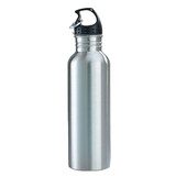 Aspire Stainless Steel Water Bottle with Carabiner, Single Walled Wide Mouth Sports Bottle for Hiking Cycling, 25 oz.