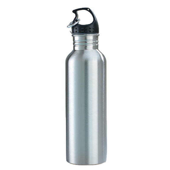 Single Wall Stainless Steel Sports Water Bottle with Carabiner
