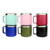 Aspire 14 oz. Stainless Steel Coffee Mug with Handle and Lid, Double Walled Insulated Coffee Cup