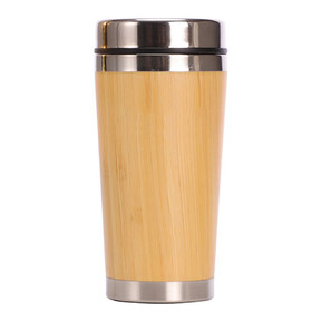 Aspire 16oz. Bamboo Stainless Steel Tumbler, Insulated Travel Mug with Lid