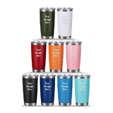 Muka Customized 20 Ounce Stainless Steel Tumbler, Laser Engrave Powder Coated Travel Cup