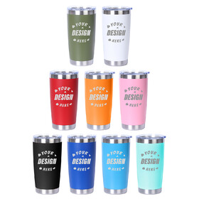 Muka Customized 20 Ounce Stainless Steel Tumbler, Laser Engrave Powder Coated Travel Cup
