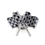 (Price/6PCS) ALICE Checkered Flags Lapel Pins, 1" L x 3/4" W