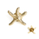 ALICE 3D Cast Starfish Lapel Pin Brooch, 3/4" W x 1" L
