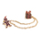 (Price/25PCS) ALICE Christmas Gingerbread Man and Gift Box Collar Pins with Golden Double Chains Tassels