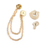 (Price/25PCS) ALICE Christmas Wreath and Crutch Collar Pins with Golden Double Chains Tassels