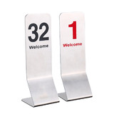 Muka Set of 10 Tall Table Numbers, Stainless Steel Double Sided Number Cards