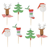 Muka 40PCS Christmas Cupcake Toppers Picks, Xmas Cocktail Toothpicks, Christmas Decorations