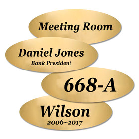 Muka Personalized Office Door Sign Name Plate, Laser Engraved Oval Wall Plaques
