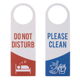Muka Do Not Disturb Please Clean Door Knob Hanger, Plastic Double-side Make Up Room Sign for Hotel Home